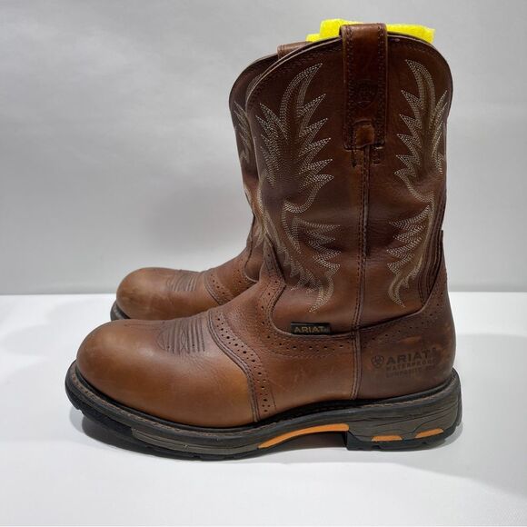 ARIAT Men’s H2O WORKHOG WESTERN WORK BOOTS - COMPOSITE TOE Brown Leather… - Picture 3 of 11